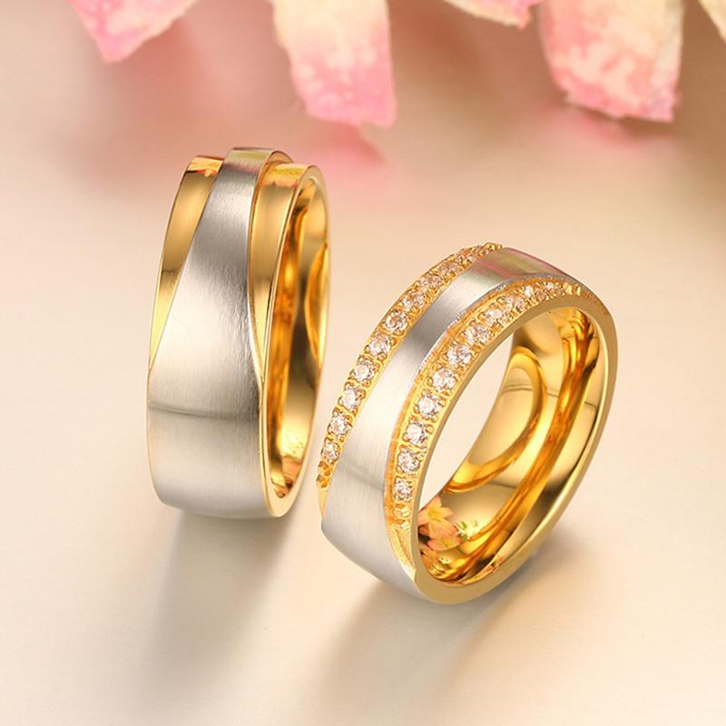Bagues de mariage Vnox Premium pour couples - Cadeau de promesse élégant