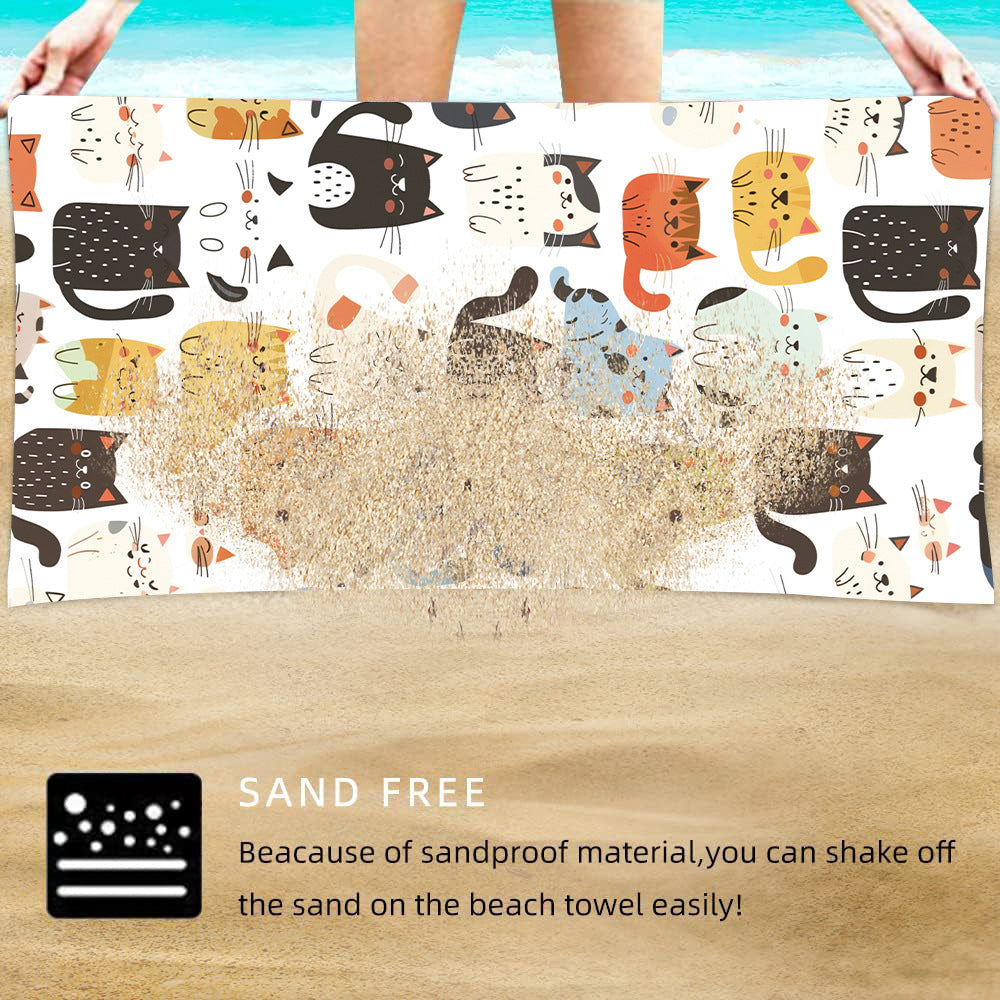 Double-Sided Velvet Beach Towel - Quick-Drying & Soft