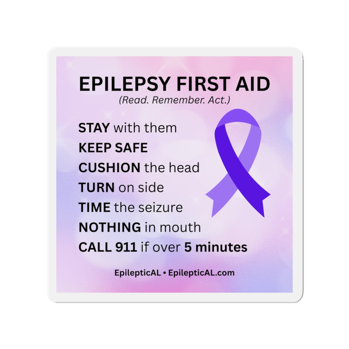 Imán de Primeros Auxilios para Epilepsia | Lee. Recuerda. Actúa.