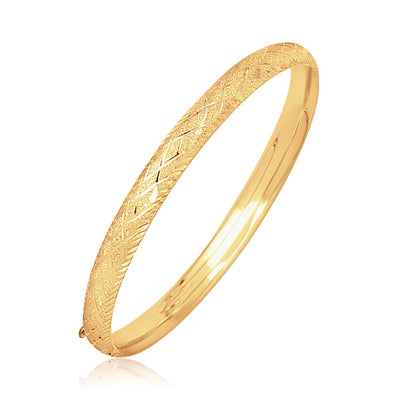 Bracelet en or jaune 14 carats avec diamants sculptés - Design élégant