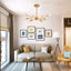 Modern Crystal Chandeliers, 9 Lights Golden Chandelier for Living Room Bedroom (Bulbs Not Included) - Korvel