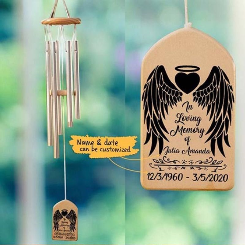 Family Pet Cat and Dog Commemorative Wind Chime Decorative Pendant Text DIY - Korvel