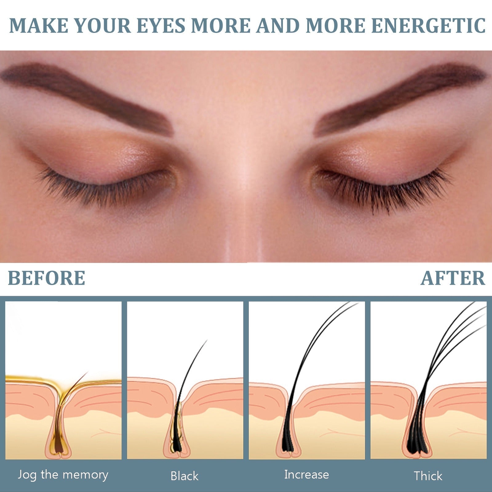 EELHOE Mascara Black Curling Eyelash Eyebrow Natural Beauty Mascara Moisturizing Traceless Long Lascara - Korvel