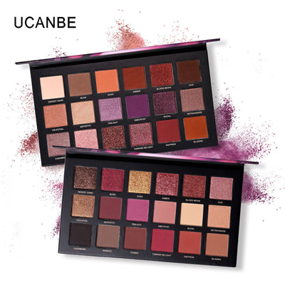 Ucanbe New 18 color rose gold eye shadow plate huda desert plate mashed potatoes Mermaid Ji Jin eye shadow makeup - Korvel