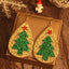PU Leather Christmas Tree Earrings - Korvel