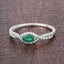 Bague en or blanc 14K avec émeraude zambienne de 0,32 carat et diamants