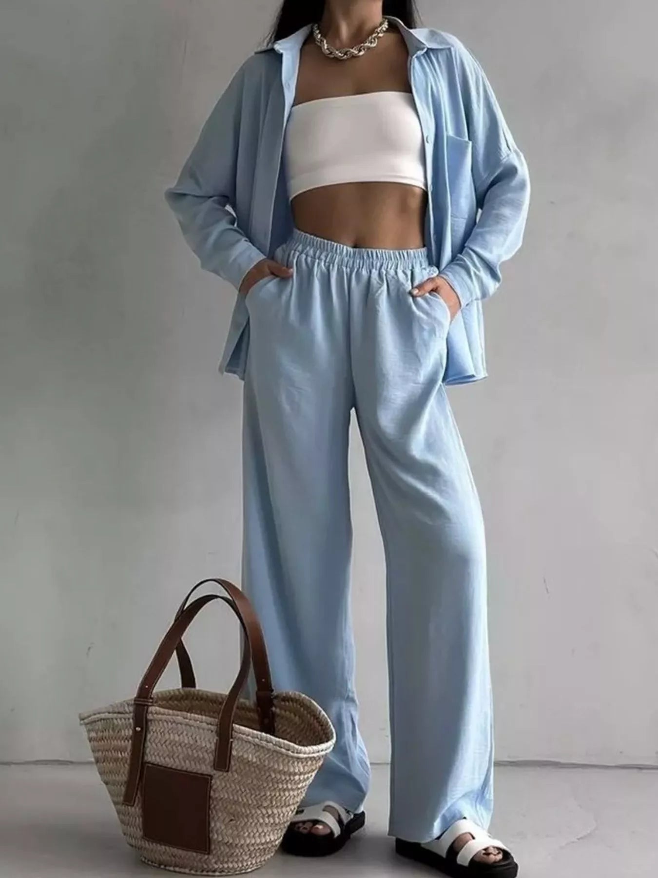 Premium Button Down Shirt and Pants Set