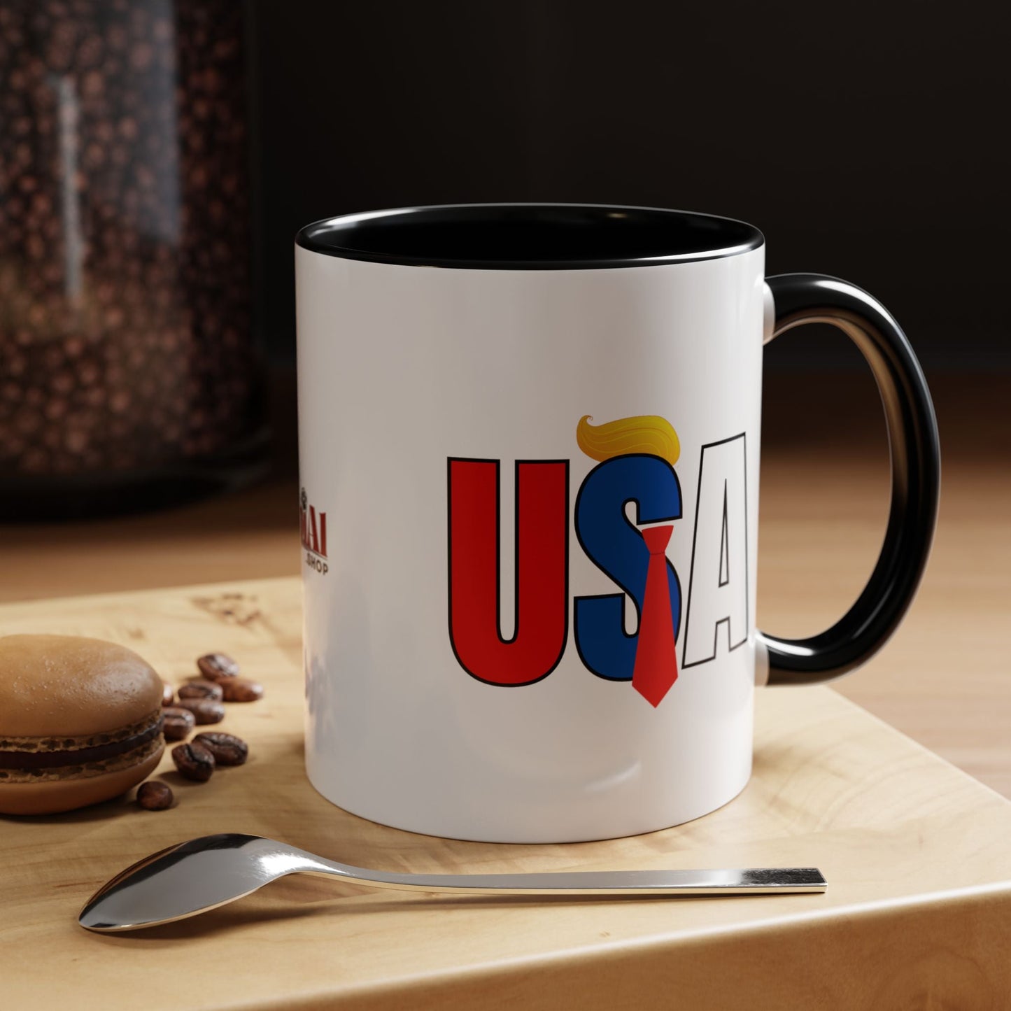Taza de café con acento vibrante de EE. UU.
