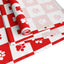 Charming Red & White Paws Table Runner - Cotton & Polyester Options - Korvel