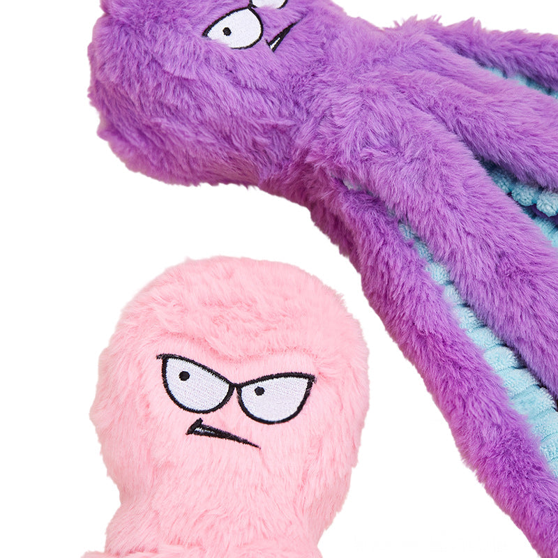 Octopus - shaped indestructible plush dog toy, squeaky & bite - resistant, pet toy supplies - Korvel