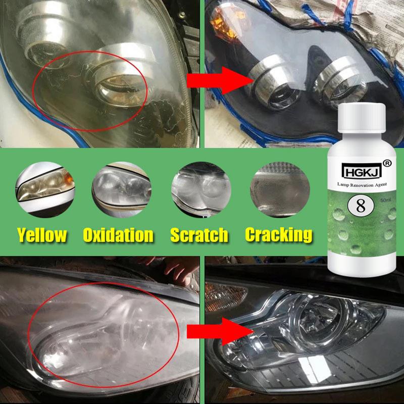20/50ML HGKJ-8 Car Headlight Cleaning Fluid Repair Refurbishment Fluid Detergent Car Light Cleaner - Korvel
