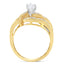 14KT Two-Toned Gold Diamond Bypass Engagement Ring