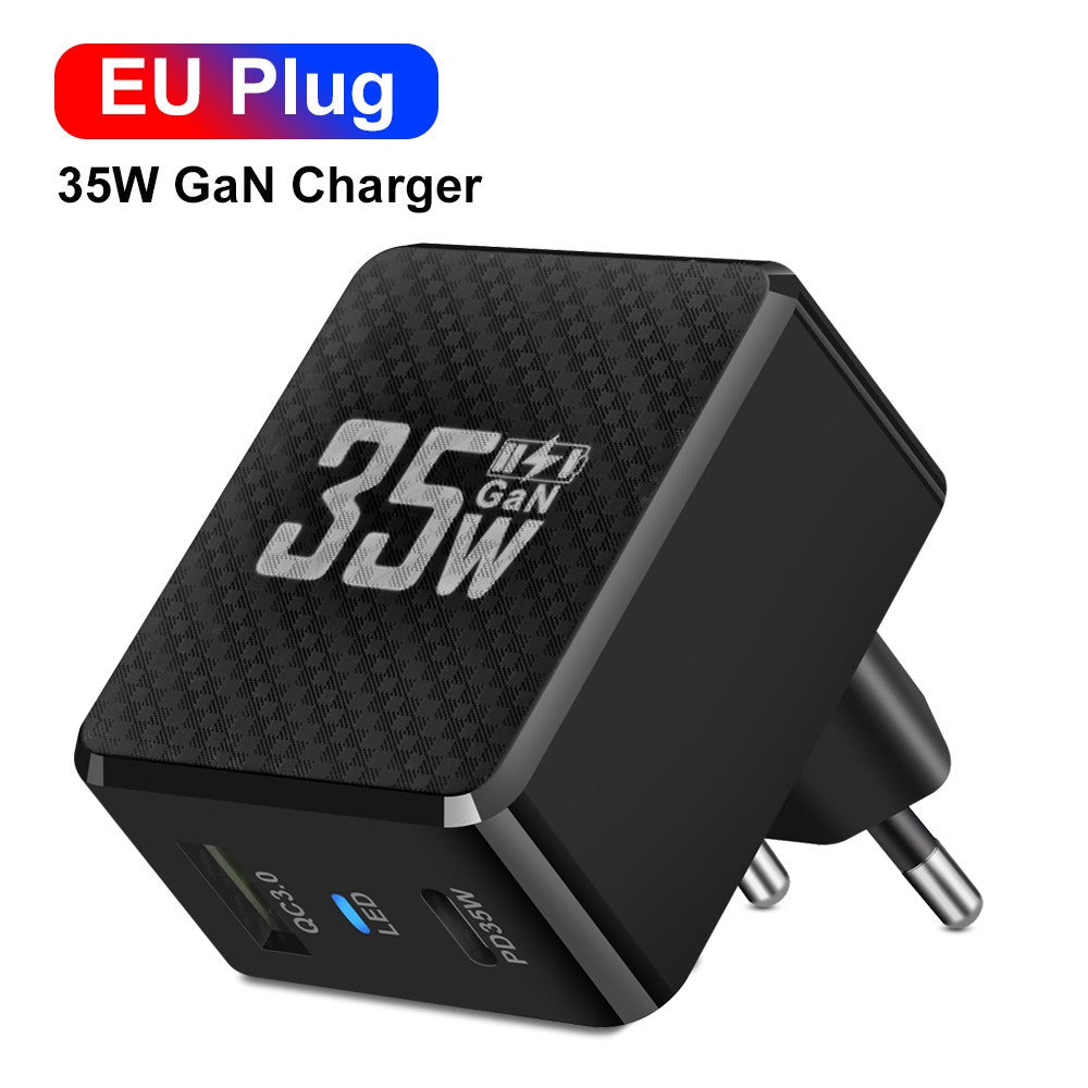 Gallium Nitride GaN35W Fast Charging Head QC3.0 Charger - Korvel