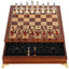 Luxury metal+solid wood tabletop for easy storage Chess set - Korvel