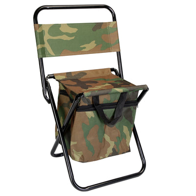 Foldable Fishing Chair with Backrest and Cooler Bag