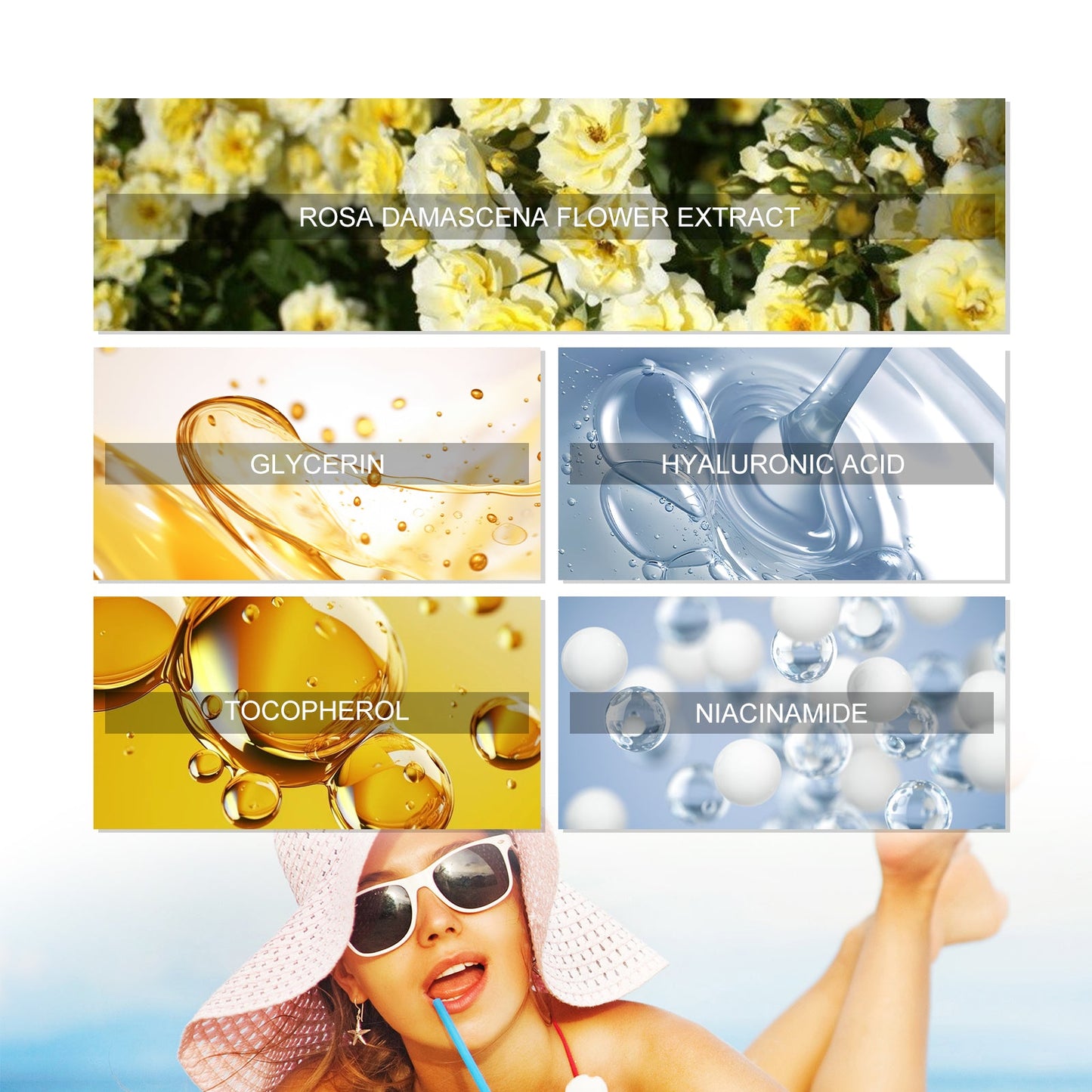 Rose UV Protection Cream, Outdoor UV Brightening Skin Portable Dry Oil Protective Cream - Korvel