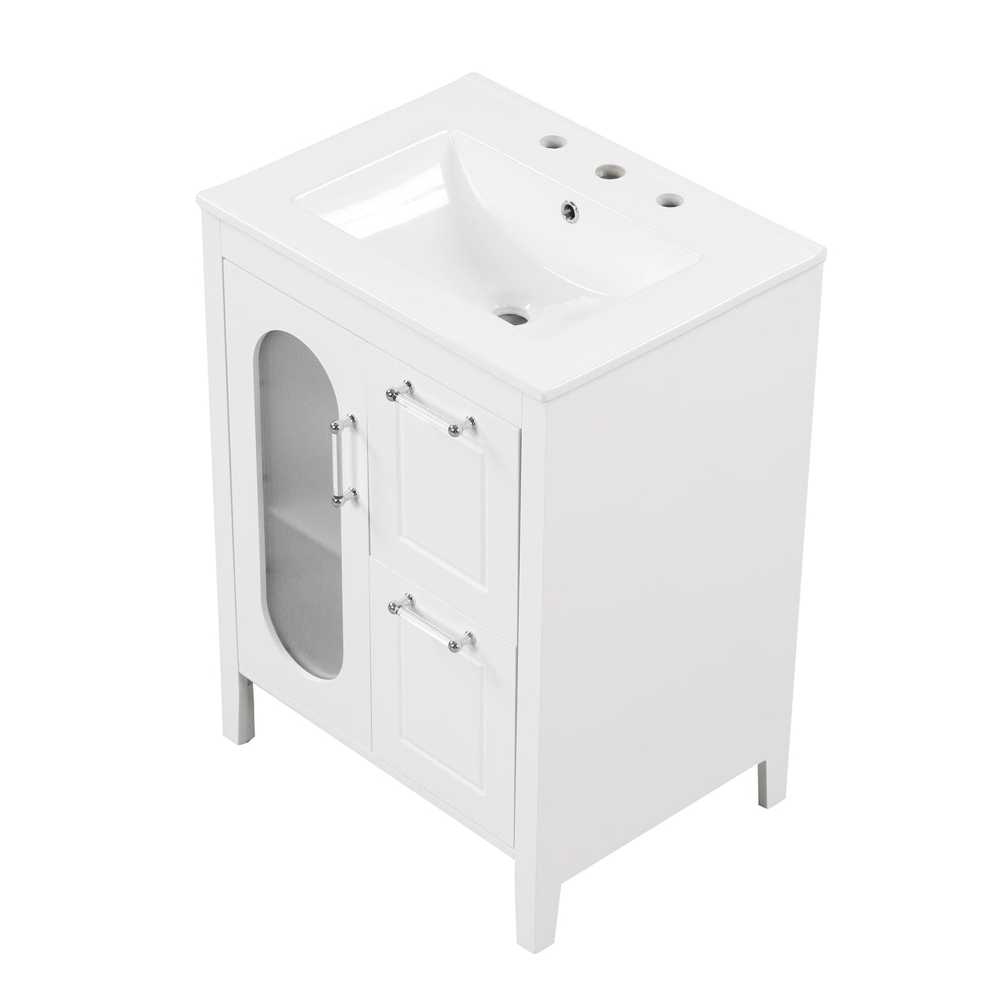 Elegant 24" Bathroom Vanity with Sink and Storage