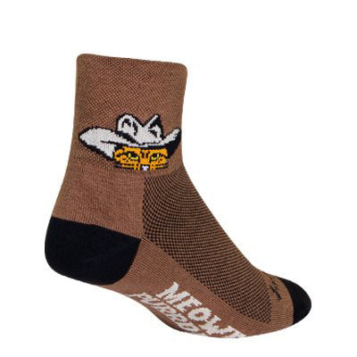 Sockguy Meowdy 3" Crew Socks in Brown