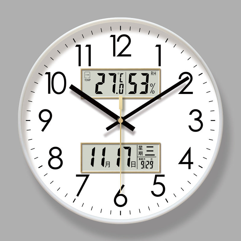 Horloge murale électronique avec calendrier 2025 - Design moderne