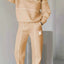 Plus Size Striped Quarter Zip Top and Pants Set