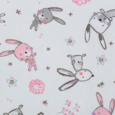 Tissu Digital Cuddle Blush Bunny Hop - 58" - 60" par yard