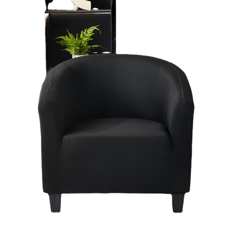 Elastic solid color semi-circular sofa cover, internet cafe, sand caf é, hotel leisure booth, all inclusive, single sofa chair cover - Korvel