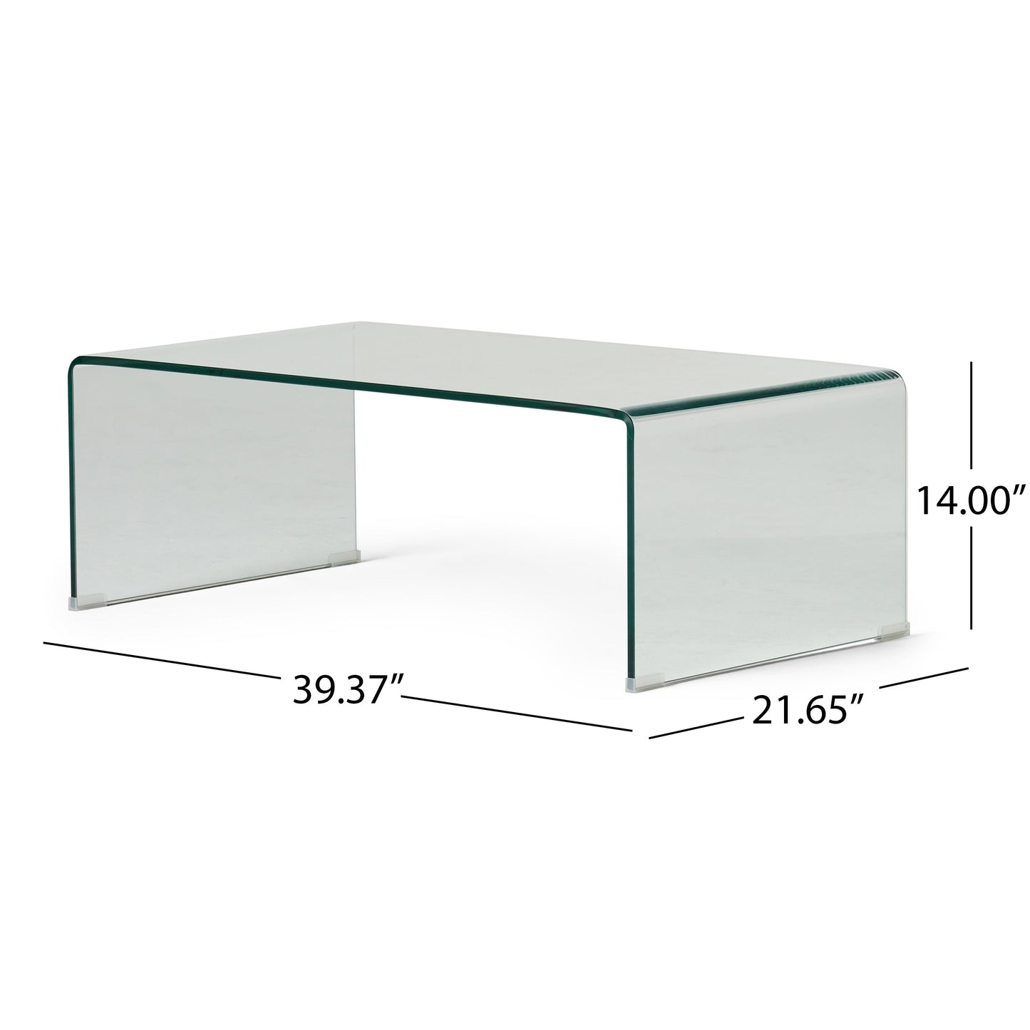 Elegant 12mm Tempered Bent Glass Coffee Table
