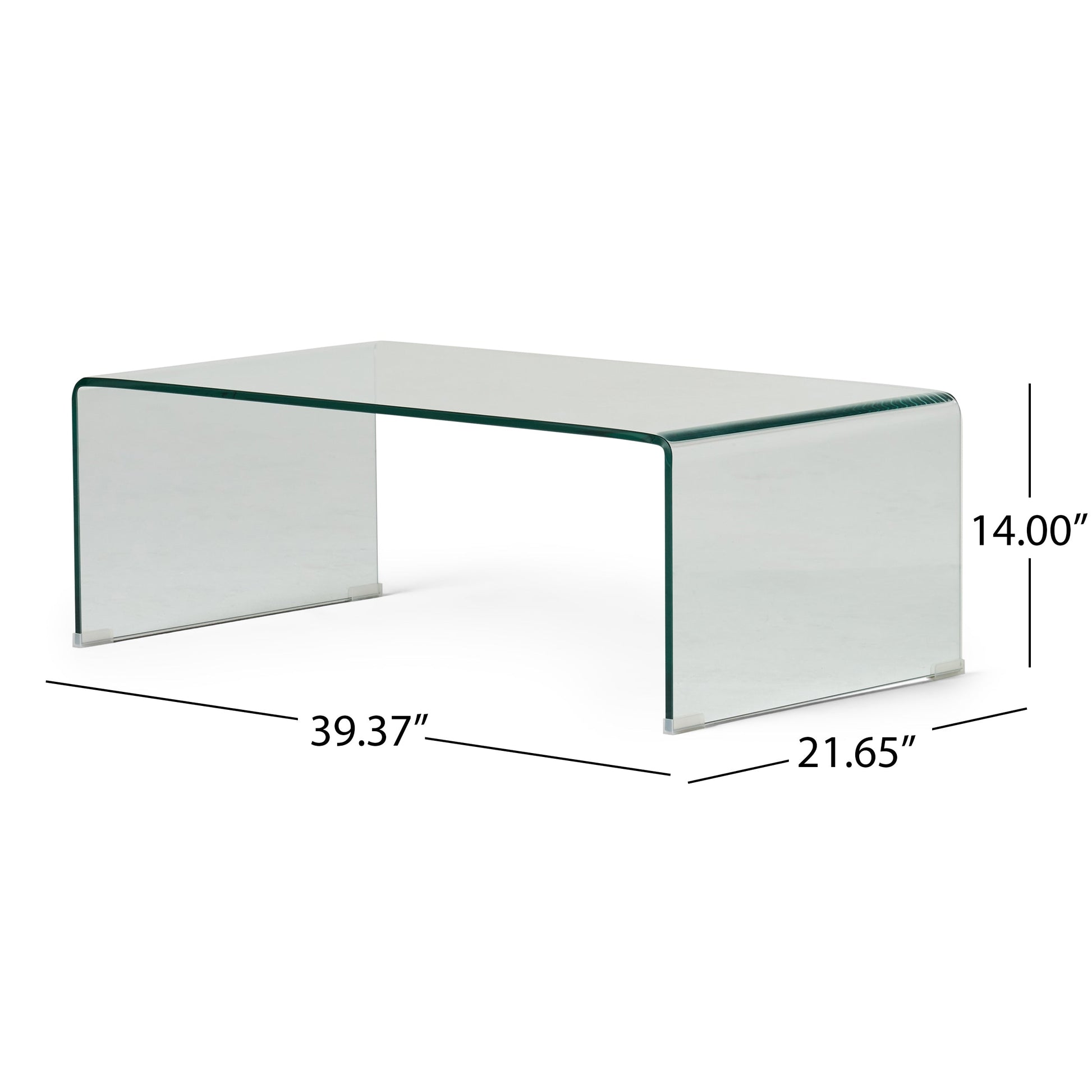 COFFEE TABLE 12MM TEMPERED BENT GLASS - Korvel
