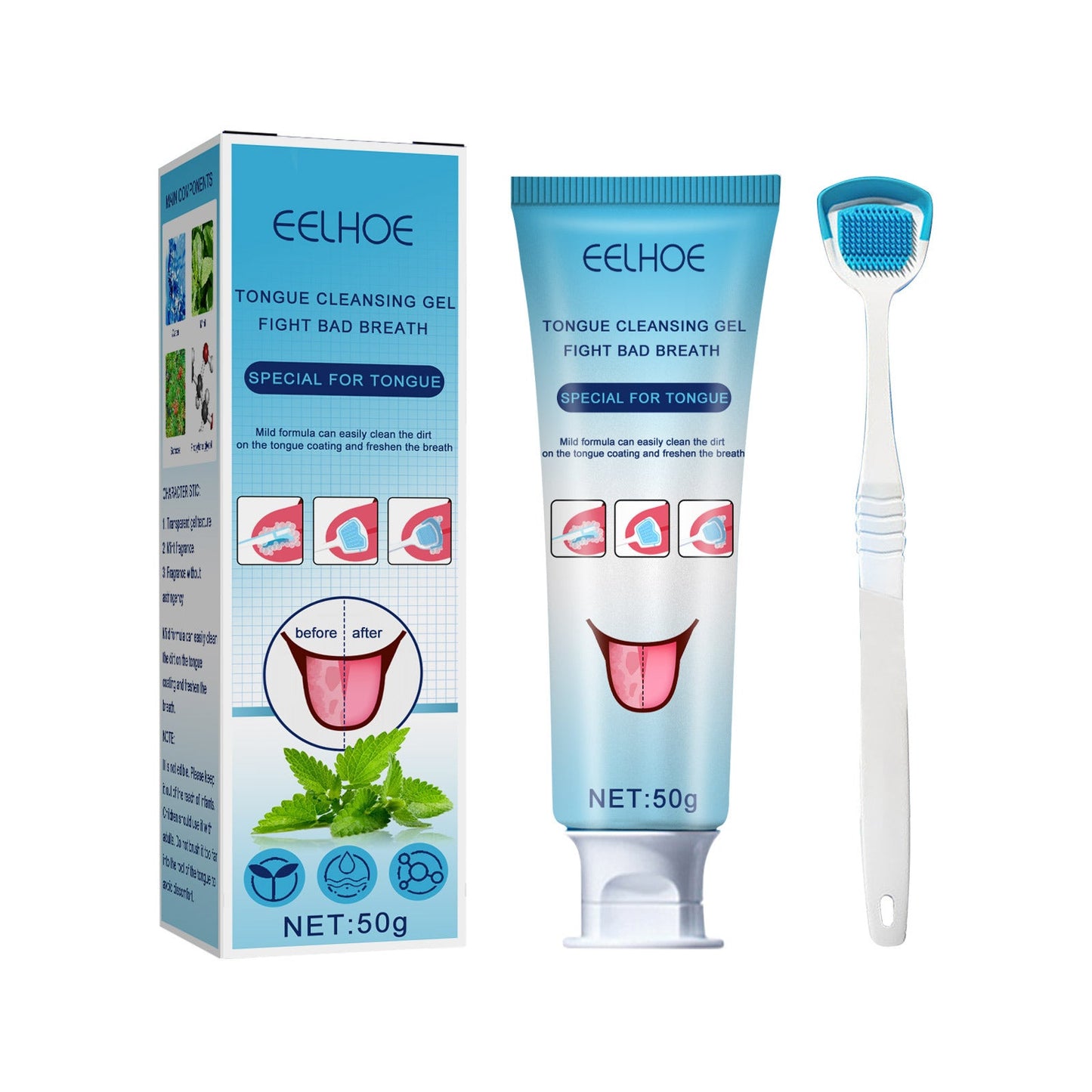 Premium Tongue Coating Cleansing Gel with Brush