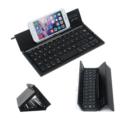 Mini blue tooth foldable pc keyboard portable notebook three fold keyboard for business laptop pad computer - Korvel