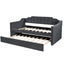 Upholstered Twin Daybed with Trundle Black - Korvel