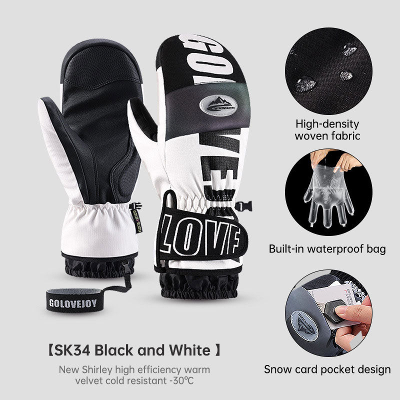 Premium Waterproof Winter Ski Gloves with Touch Screen Capability