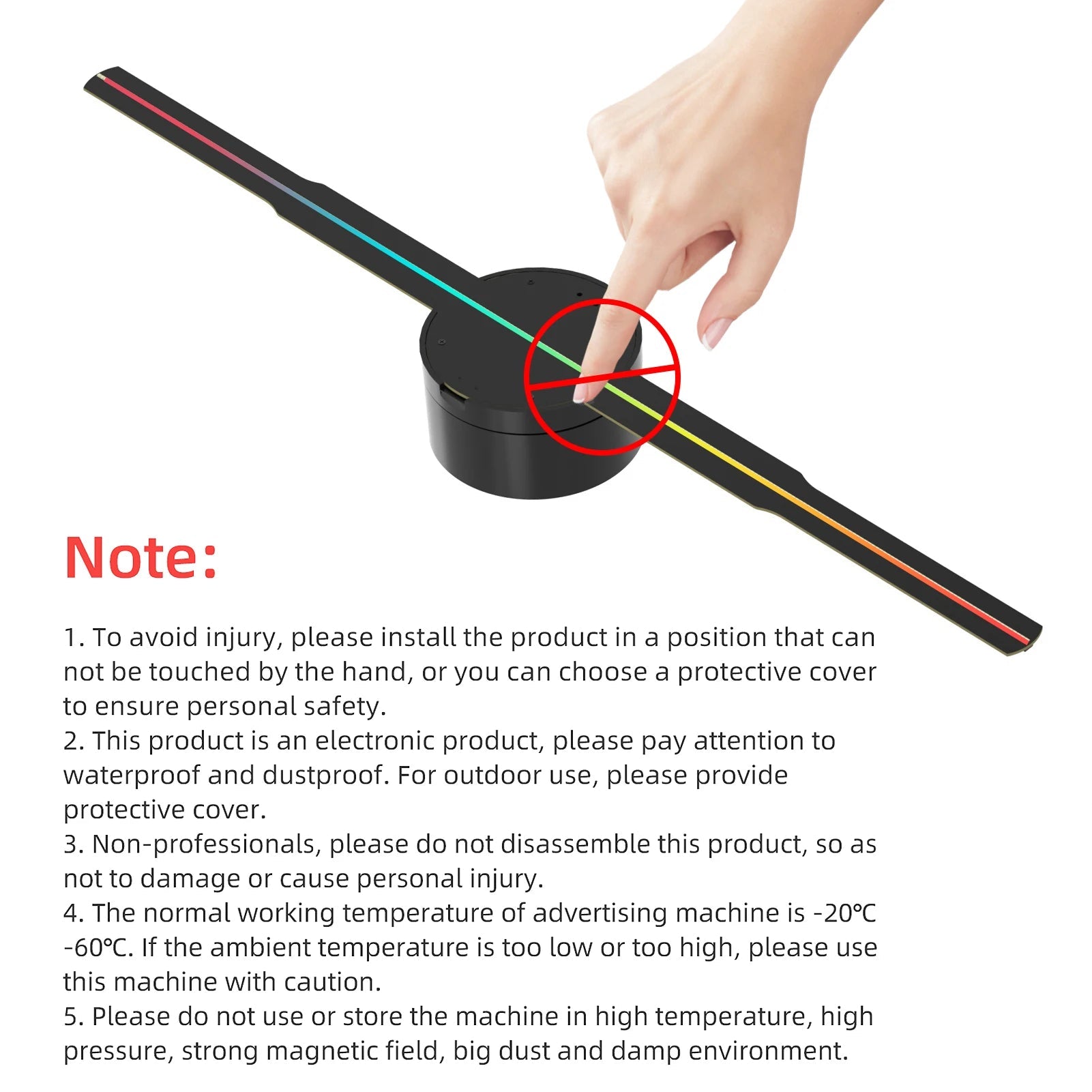 3D Hologram Projector Fan Remote Wifi Control 42cm Commercial Advertise Display Hologram Projector Transmit Picture Video - Korvel