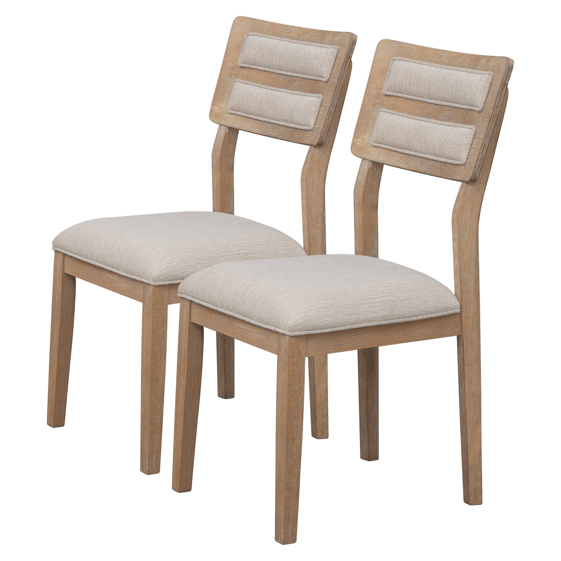 TREXM Classic and Traditional Style 6 - Piece Dining Set, Includes Dining Table, 4 Upholstered Chairs & Bench (Natural Wood Wash） - Korvel