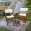 Premium Wooden Folding Chair Set - 2pcs in White Canvas