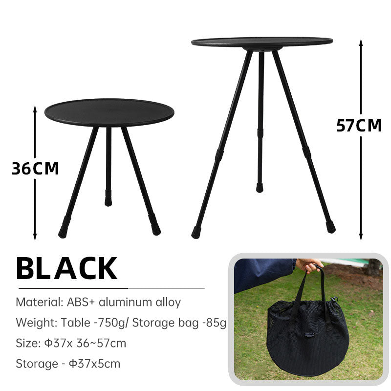 Outdoor Furniture Balcony Lightweight Portable Aluminum Height Adjustable Small Round Outdoor Folding Picnic Camping Table - Korvel