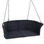 GO 51.9" 2-Person Hanging Seat, Rattan Woven Swing Chair, Porch Swing With Ropes, Black Wicker And White Cushion - Korvel