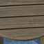 Outdoor 16" Acacia Wood Side Table, Gray Finish - Korvel