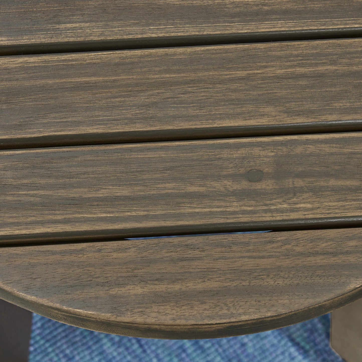 Outdoor 16" Acacia Wood Side Table, Gray Finish - Korvel