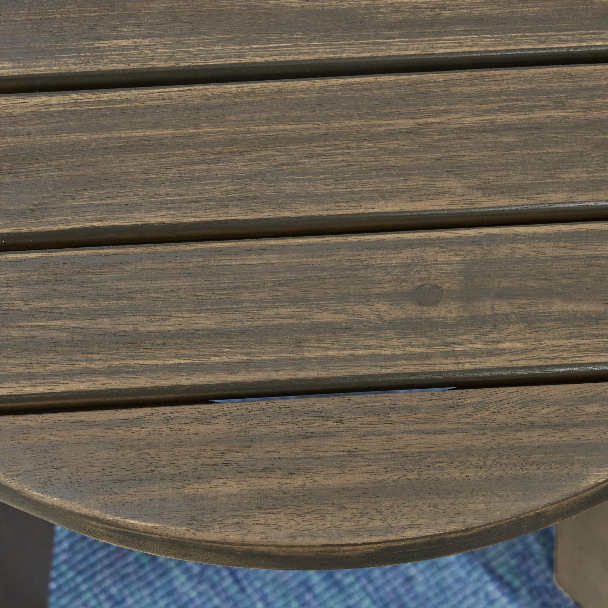 Outdoor 16" Acacia Wood Side Table, Gray Finish - Korvel