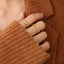 Anillo Elegante de Acero de Titanio Baño de Oro
