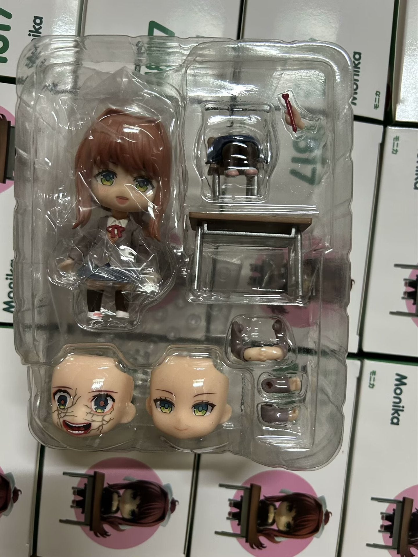 Q-version Clay Man Heartbeat Literary Department Monica Face Changing Mobile Anime Handmade Model Doll - Korvel