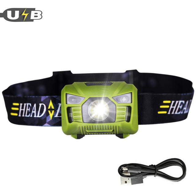 Linterna frontal recargable CREE 5W LED con sensor de movimiento