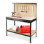 63" Tools Cabinet Working Tables Workbench Tool Storage Workshop Table with Drawers and Pegboard - Korvel