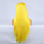 Hand Groove 13*2.5 Chemical Fiber Front Lace Yellow Long Bangs Wig Headgear Natural Hairline - Korvel