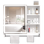 Cabinet de rangement moderne pour salle de bain 32x28 pouces avec éclairage LED