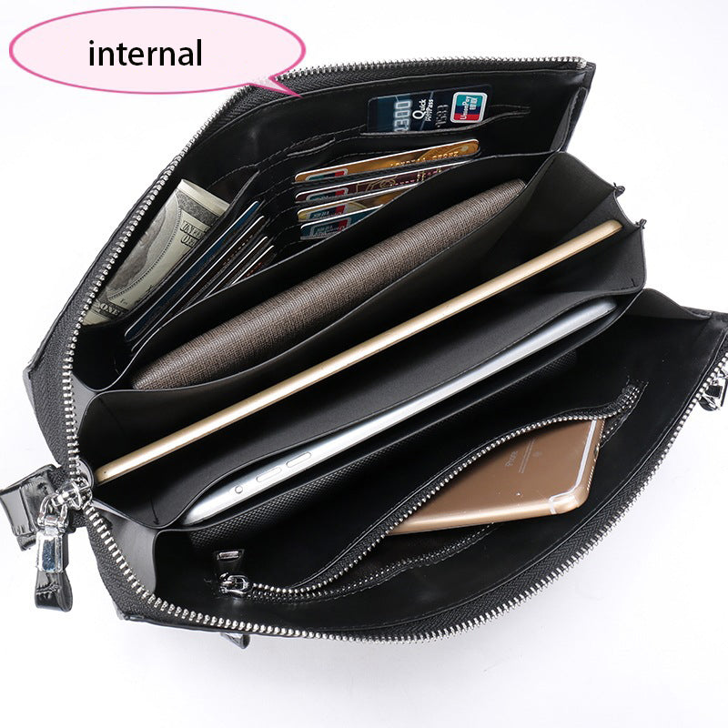 Sac sous le bras en cuir véritable crocodile pour homme A4