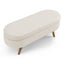 Ottoman Oval Storage Bench Rubber Wood Legs Beige(43.5"x16"x16") - Korvel