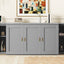 Full Size Murphy Bed with Shelves and USB Ports - Gray