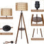 Boho Tripod Floor Lamp with Shelves - Mid Century Design